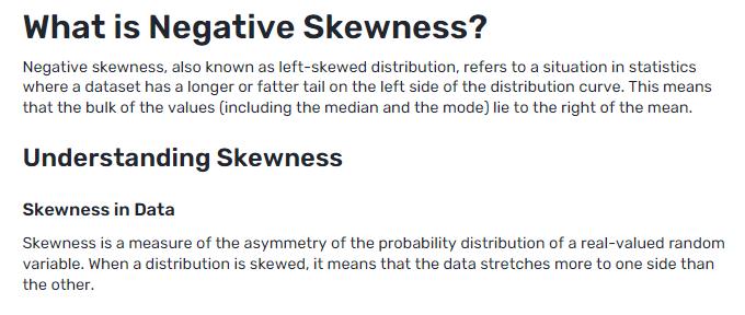 How Does Negative Skewness Affect the Interpretation of Central Tendency Measures in a Dataset?